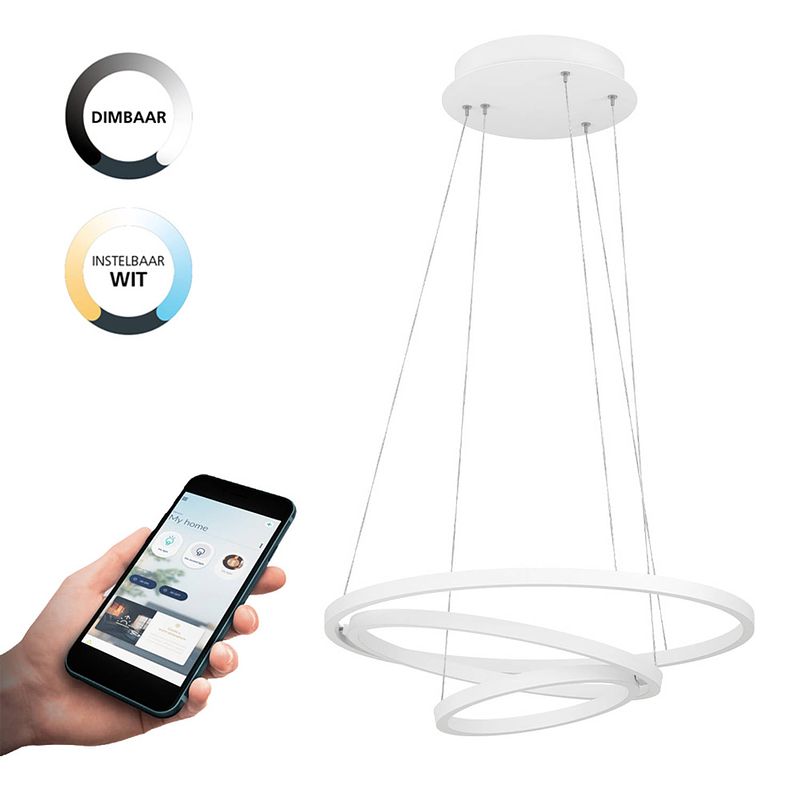 Foto van Eglo connect.z lobinero-z smart hanglamp - ø 58 cm - wit