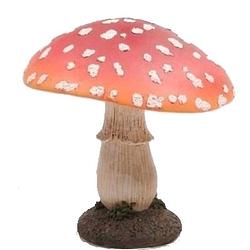 Foto van Decoratie huis/tuin beeldje paddenstoel 15 cm - tuinbeelden