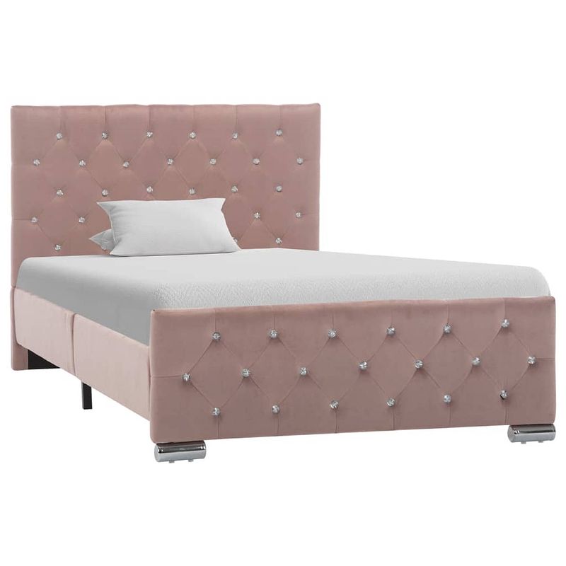 Foto van Vidaxl bedframe fluweel roze 100x200 cm