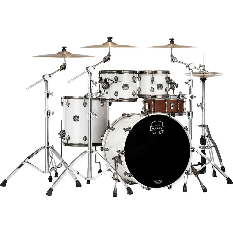 Foto van Mapex se529xm saturn evolution maple rock polar white 4-delige shellset