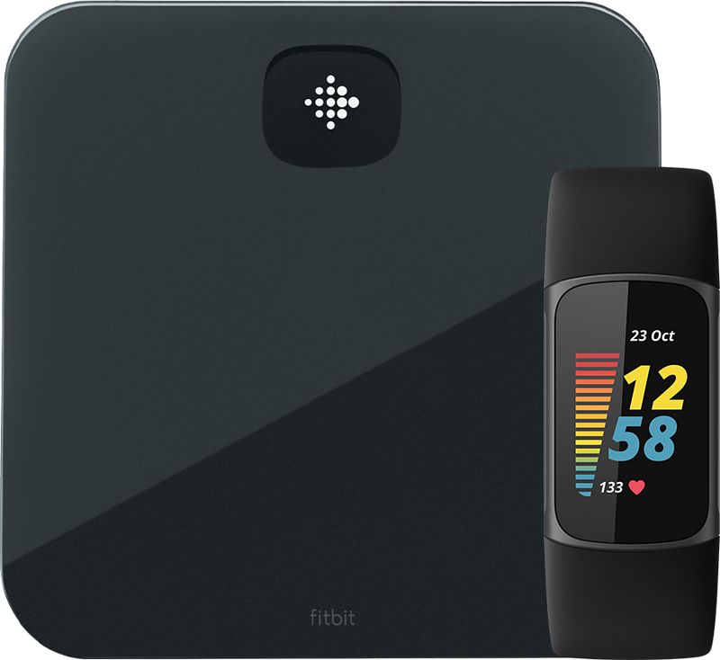 Foto van Fitbit charge 5 zwart + fitbit aria air zwart