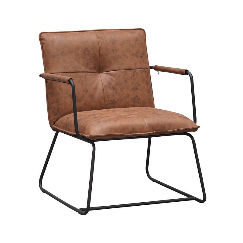 Foto van Industriële fauteuil hailey cognac ecoleder