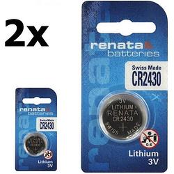 Foto van 2 stuks renata cr2430 3v lithium knoopcelbatterij