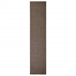 Foto van The living store sisal krabmat - 66 x 300 cm - duurzaam - anti-slip - geschikt voor katten - bruin