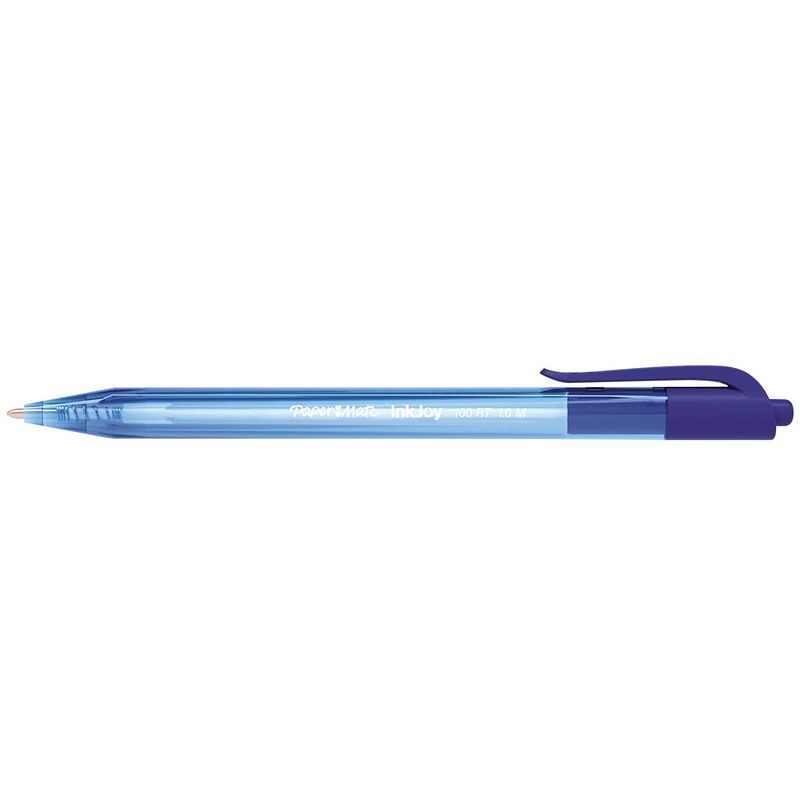 Foto van Paper mate balpen inkjoy 100 rt blauw 20 stuks