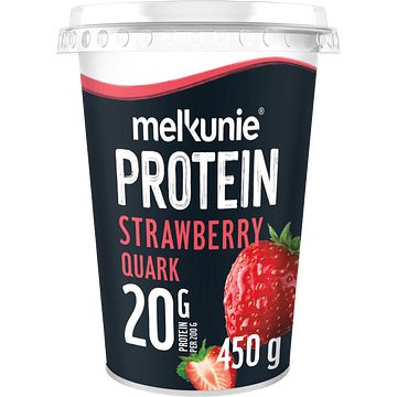 Foto van Melkunie protein strawberry 450g bij jumbo