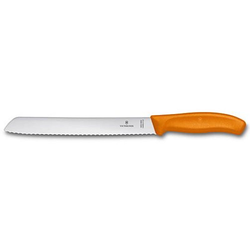 Foto van Victorinox - victorinox broodmes swiss classic, rvs oranje kunststof