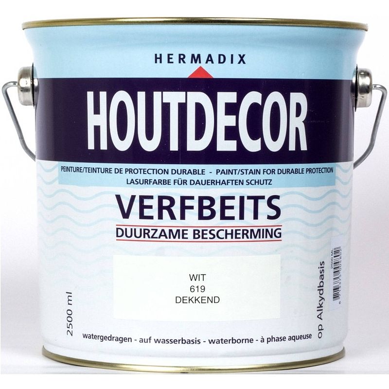 Foto van Hermadix - houtdecor 619 wit 2500 ml