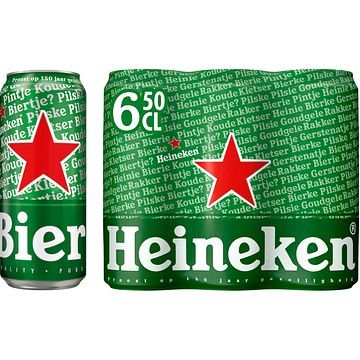 Foto van Heineken premium pilsener bier blik 6 x 50cl bij jumbo
