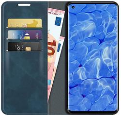 Foto van Just in case wallet magnetic oppo reno6 pro book case blauw