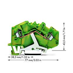 Foto van Wago 780-607 aardingsklem 5 mm spanveer toewijzing: terre groen, geel 50 stuk(s)