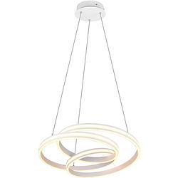 Foto van Led hanglamp - trion yarino - 60w - aanpasbare kleur - dimbaar - rond - mat wit - aluminium