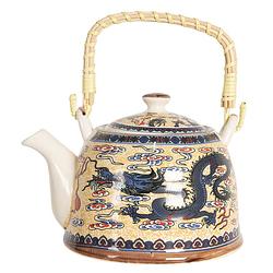 Foto van Haes deco - chinese theepot - porselein - chinese draak - theepot 800 ml - traditioneel theeservies, theekan