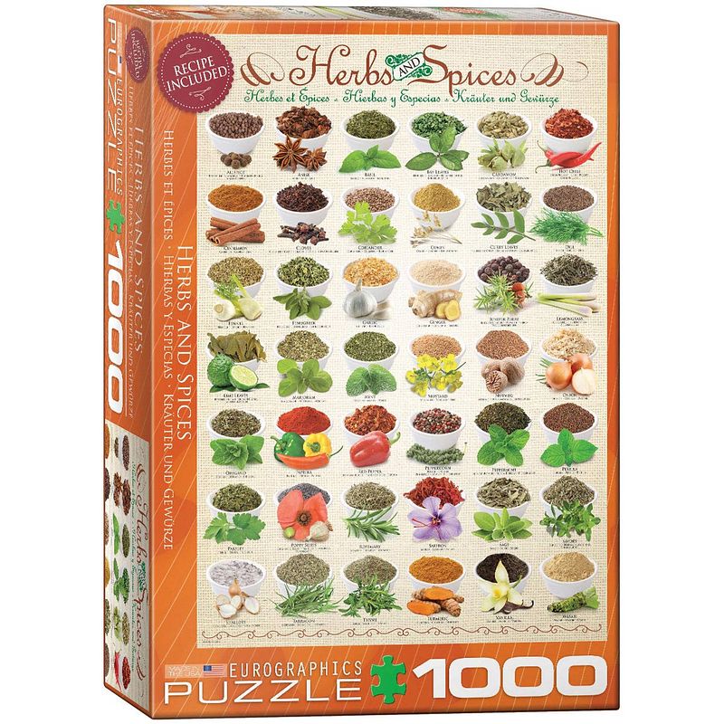 Foto van Eurographics puzzel herbs and spices - 1000 stukjes