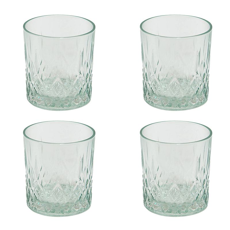 Foto van Haes deco - waterglas, drinkglas set van 4 glazen - inhoud glas 300 ml / ø 8x9 cm