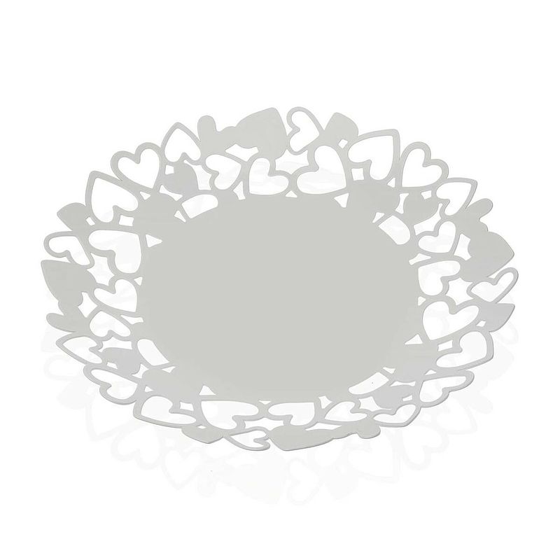 Foto van Fruitschaal versa kamira wit metaal staal (29 x 4,5 x 29 cm)