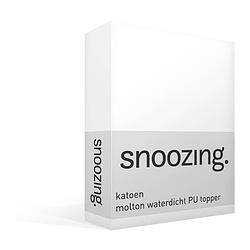 Foto van Snoozing - katoen - waterdicht pu - topper - molton - hoeslaken - 180x200 cm - wit