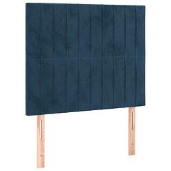 Foto van Vidaxl hoofdborden 2 st 90x5x78/88 cm fluweel donkerblauw