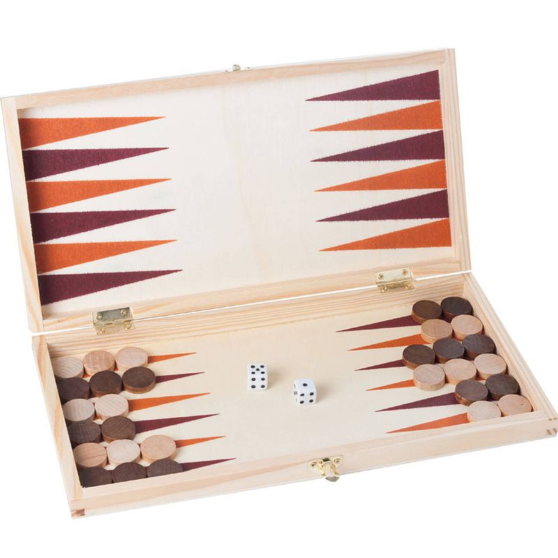 Foto van Longfield schaak en backgammon houten kist