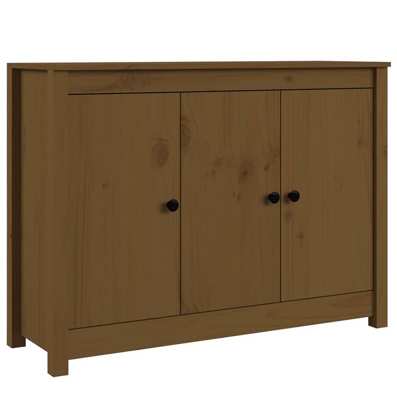 Foto van Vidaxl dressoir 100x35x74 cm massief grenenhout honingbruin