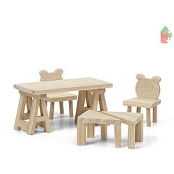 Foto van Lundby poppenhuis houten poppenhuismeubels diy - tafel/stoelen