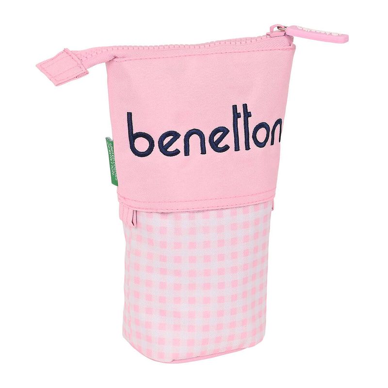 Foto van Potloodetui benetton vichy roze (8 x 19 x 6 cm)