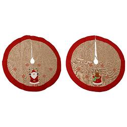 Foto van Decoris - boomrok polyester d90h0.5 cm rood a2 kerst