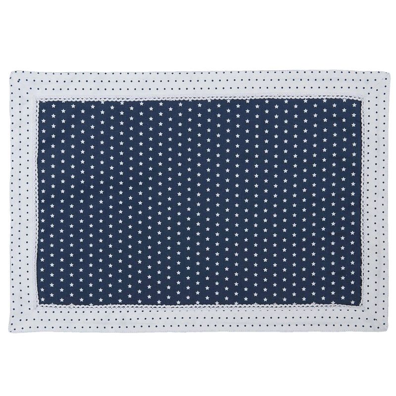 Foto van Clayre & eef placemat 6 stuks 48x33 spl - wit, blauw - katoen