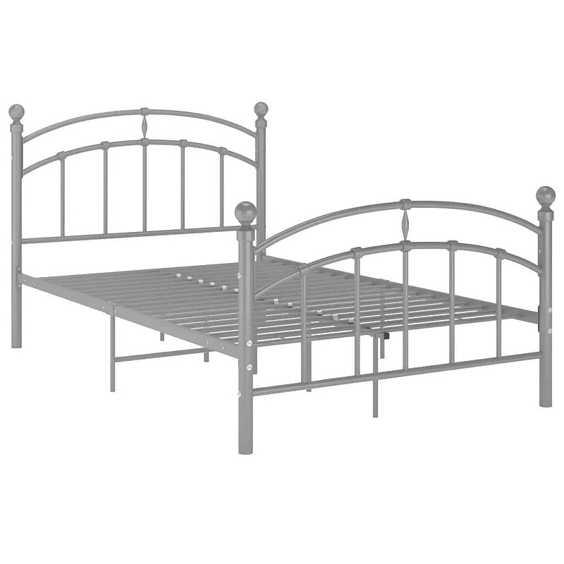 Foto van The living store bedframe metaal grijs 120x200 cm - bed