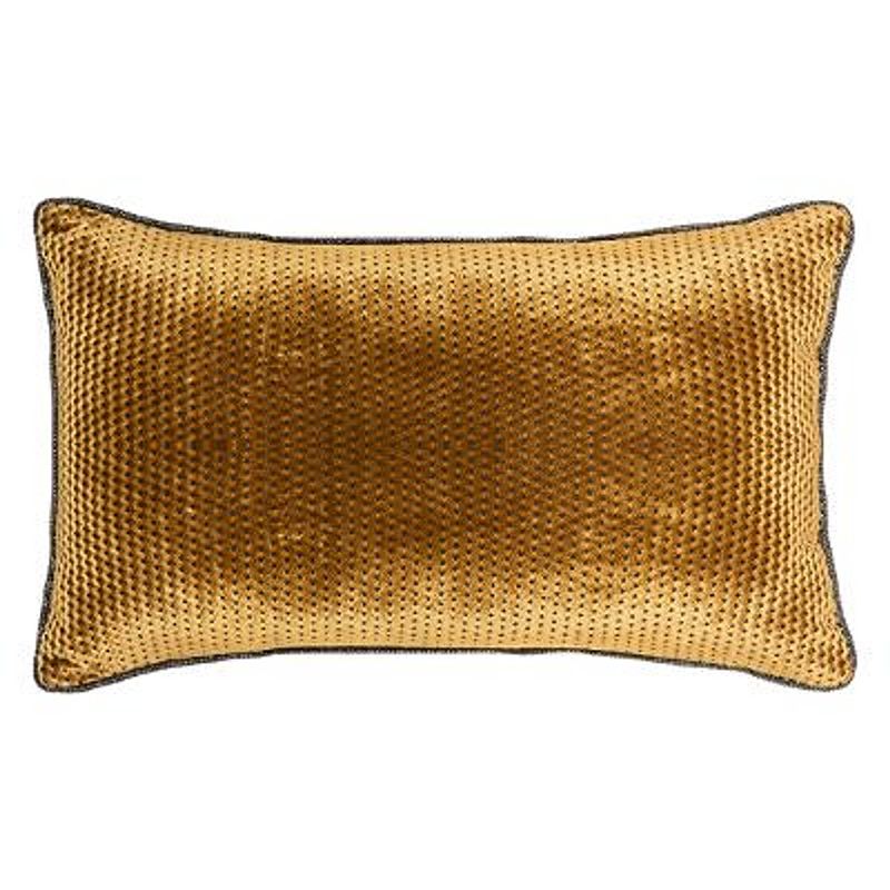 Foto van Casa di elturo velvet kussen gold ocre - oker/goud 30 x 50 cm (incl. vulling)