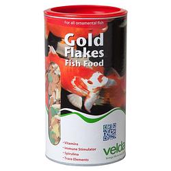 Foto van Velda - 5 stuks gold flakes basic food 100x50 ml