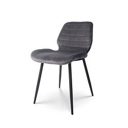 Foto van Eetkamerstoel vinnies antraciet velvet design stoel
