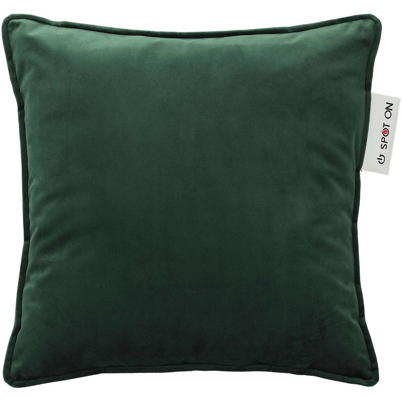 Foto van Spot on draadloos warmtekussen fluweel groen 40 x 40 cm - oplaadbaar en 3 warmtestanden