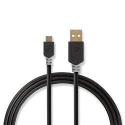 Foto van Nedis usb-kabel - antraciet - 2.00 m