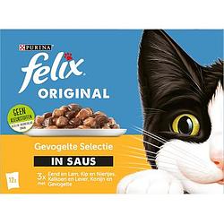 Foto van Felix® original gevogelte selectie in saus kattenvoer 12x85g bij jumbo