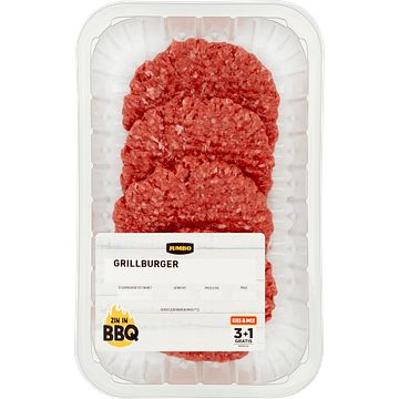 Foto van 3 voor € 9,00 | jumbo grillburgers 4 stuks aanbieding bij jumbo