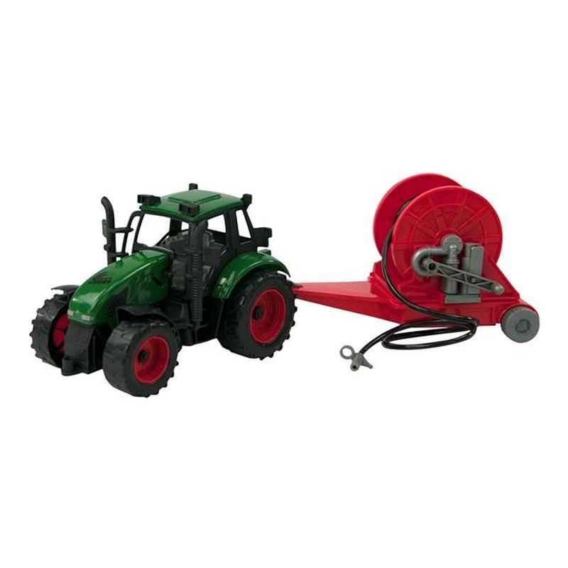 Foto van Tractor frictie met haspelaanhanger 37cm. rood of groen