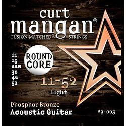Foto van Curt mangan phosphor bronze 11-52 medium round core snarenset voor staalsnarige akoestische gitaar