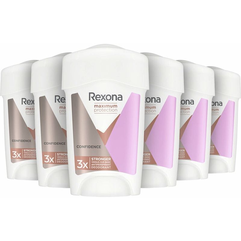 Foto van Rexona® - deodorant vrouw - stick - women maximum protection confidence cream - 6x 45ml - voordeelverpakking
