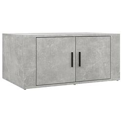 Foto van The living store salontafel betongrijs - 80 x 50 x 36 cm - duurzaam bewerkt hout