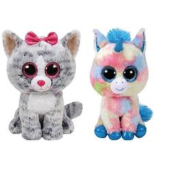 Foto van Ty - knuffel - beanie buddy - kiki cat & blitz unicorn