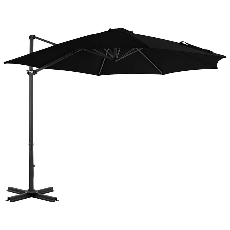 Foto van Vidaxl zweefparasol met aluminium paal 300 cm zwart