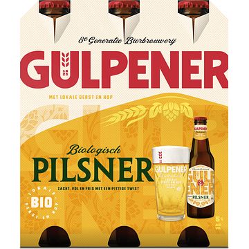 Foto van Gulpener pils bio fles 6 x 300ml bij jumbo