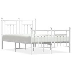 Foto van The living store bedframe klassiek - metalen constructie - met opbergruimte - functioneel ontwerp - wit - 196 x 142 x