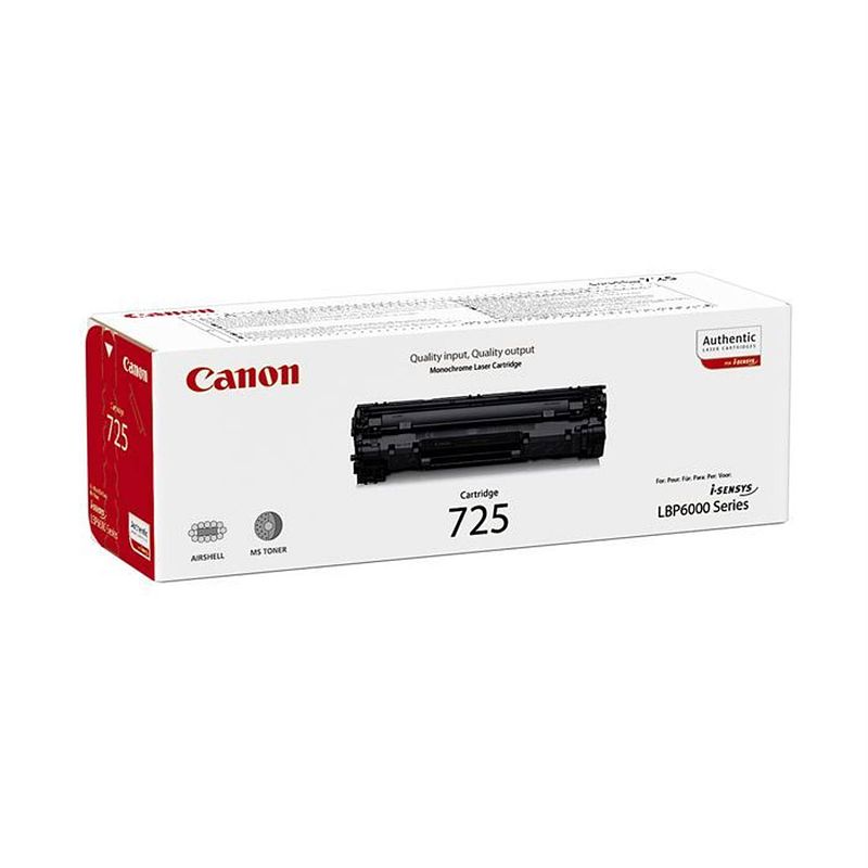 Foto van Canon tonercartridge zwart 725 - 1600 pagina's - 3484b002