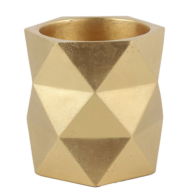 Foto van Non-branded bloempot rombo 10 x 10 cm keramiek goud