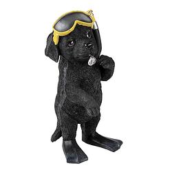 Foto van Clayre & eef decoratie beeld 11*11*23 cm zwart kunststof hond