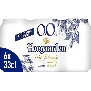 Foto van Hoegaarden wit 0.0% alcoholvrij blik 6 x 330ml bij jumbo