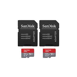 Foto van Sandisk microsdxc ultra 64gb 140mb/s c10 - sda uhs-i 2 pack micro sd-kaart