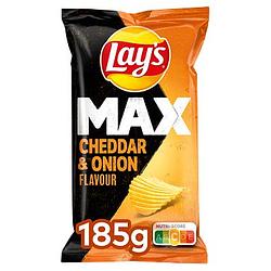 Foto van Lay's max ribbel chips cheddar kaas & ui 185gr bij jumbo